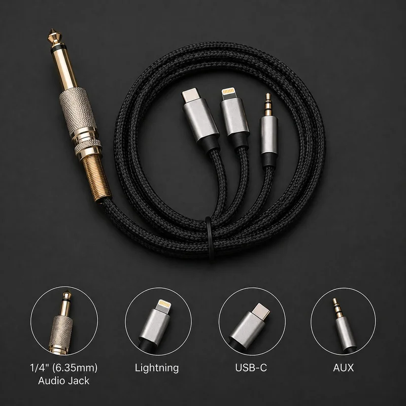 Câble Multi-Connecteurs Audio & Charge – Qualité Premium Câble Multi-Connecteurs Audio & Charge – Qualité Premium - الصورة 1