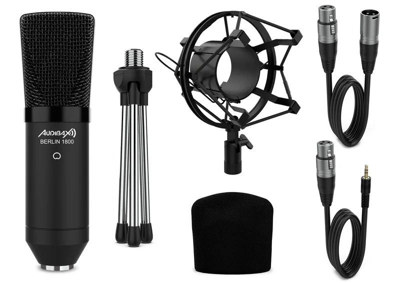 AUDIBAX BERLIN 1800 PACK MICROPHONE STUDIO COMPLET AUDIBAX BERLIN 1800 PACK MICROPHONE STUDIO COMPLET - الصورة 1