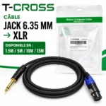 Cable XLR  JACK /XLR XLR :1.5M/5M/10M/15M